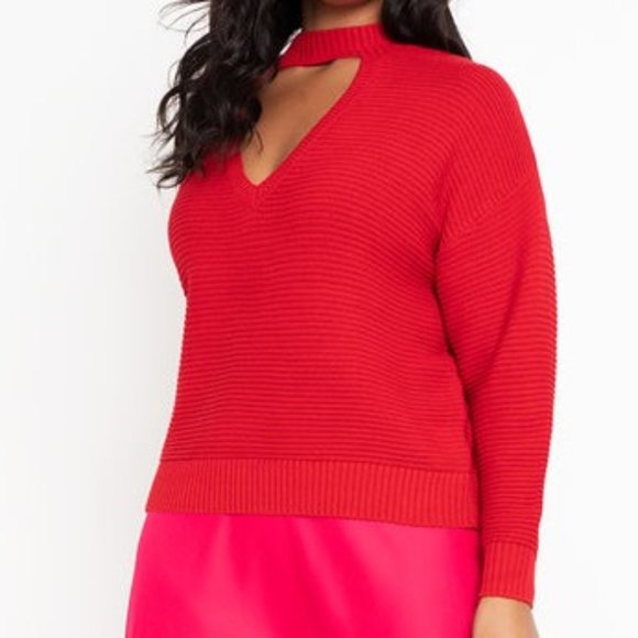 Eloquii Sweaters - Eloquii Cutout Neck Sweater